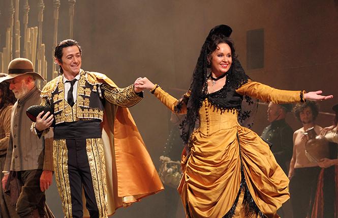 Alexander Vinogradov as Escamillo, Elena Maximova as Carmen, in a production coming to San Francisco Opera. Photo: Catherine Asmore/Royal Opera House