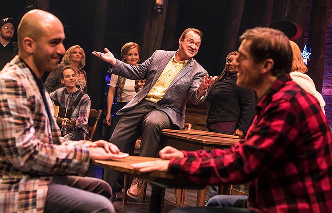Nick Duckart, Kevin Carolan, Andrew Samonsky and Company in the first North American Tour of "Come From Away." Photo: Matthew Murphy