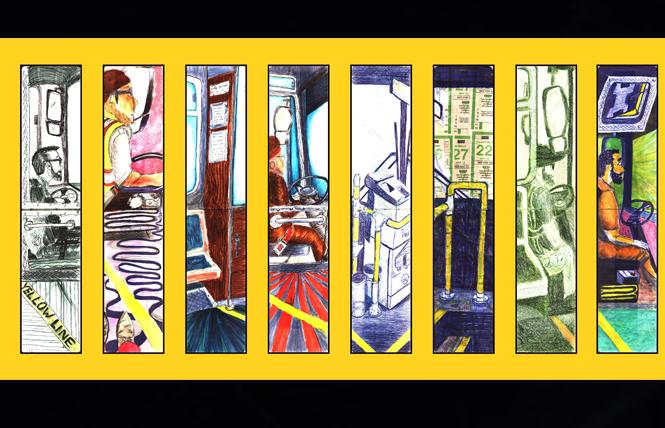 A panel from Kurt Schwartzmann's "Yellow Line" exhibit. Art: Courtesy Kurt Schwartzmann