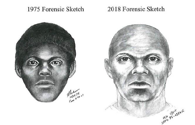The original sketch of the "Doodler" suspect, left, was updated last year using age progression to show what the man might look like today, right. Illustration: Courtesy SFPD