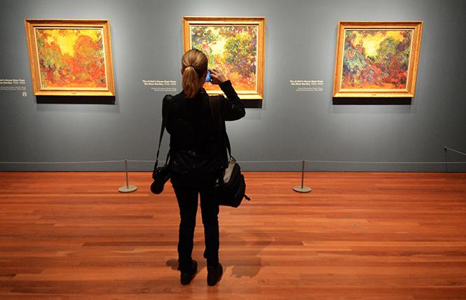 Three different views of Claude Monet's "The Artist's House Seen from the Rose Garden," now on exhibit at the de Young Museum. Photo: Rick Gerharter