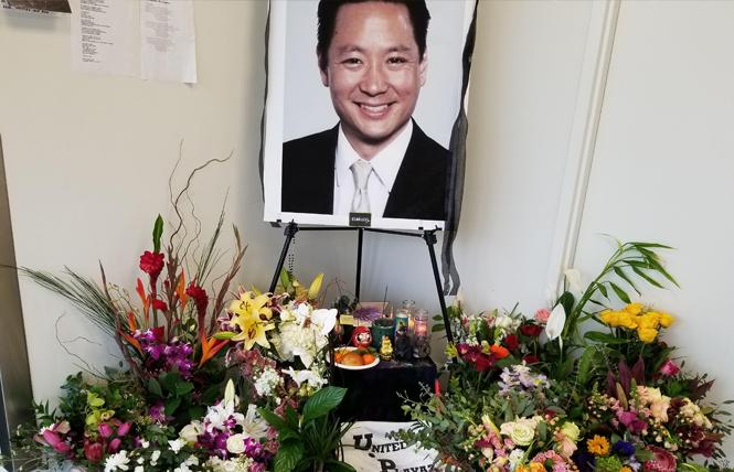 An altar at the San Francisco Public Defender's office pays tribute to Jeff Adachi. Photo: Courtesy SF Public Defender's office