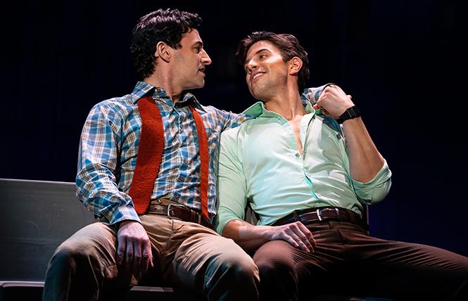 Max von Essen and Nick Adams in the first national tour of "Falsettos," now at the Golden Gate Theatre. Photo: Joan Marcus