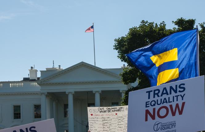 Trans and allied groups rallied outside the White House last fall. Photo: Rudy K. Lawidjaja