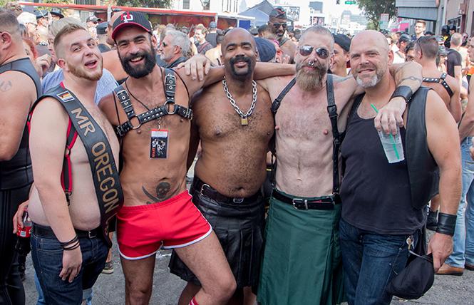 Sexy folks like these get to enjoy Folsom Street Fair because a few people got together years ago to produce an anti-gentrification neighborhood street event that blossomed in the Fair today. You never know how seeds will grow. photo: Rich Stadtmiller