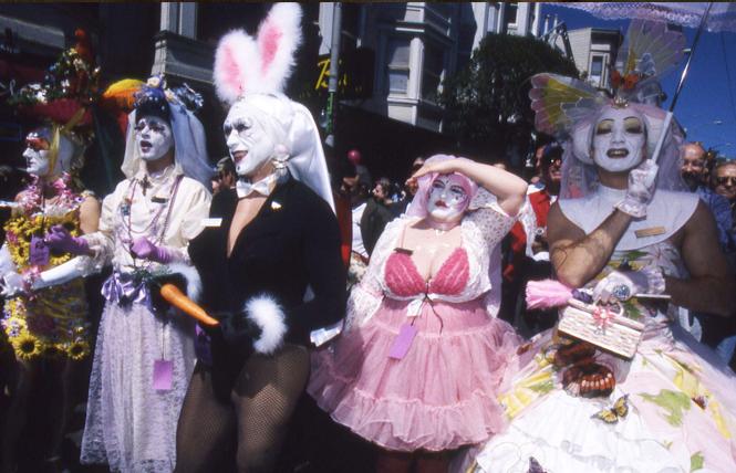 The Sisters of Perpetual Indulgence celebrated their 20th anniversary April 4, 1999 by closing down Castro Street for their Easter party. Photo: Rick Gerharter