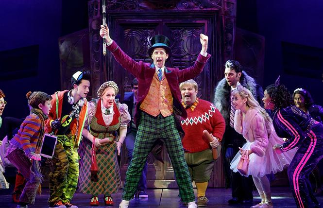 Noah Weisberg as Willy Wonka (center) in "Charlie and the Chocolate Factory" at the Golden Gate Theatre. Photo: SHN