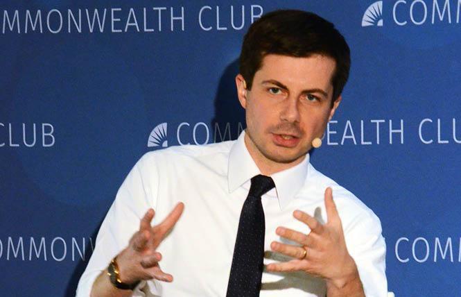 Gay Democratic presidential candidate Pete Buttigieg spoke at a March Commonwealth Club event in San Francisco. Photo: Rick Gerharter  