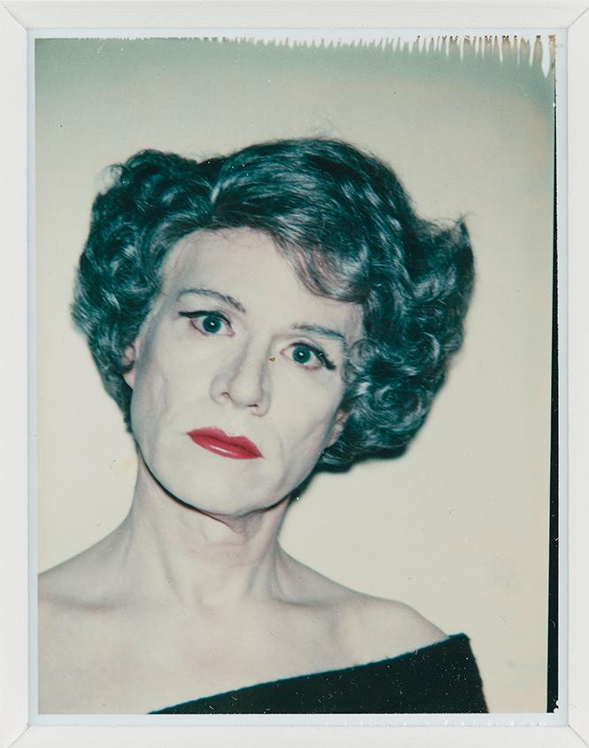 Andy Warhol, "Self Portrait (in drag)" (1980-82), Polaroid, The Brant Foundation, Greenwich, CT. Photo: The Andy Warhol Foundation for the Visual Arts, Inc. /Artists Rights Society(ARS), NY