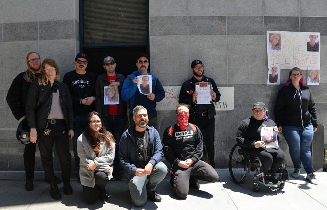 Activists led a protest Monday outside the Immigration and Customs Enforcement office in San Francisco to call attention to the deaths of two trans women, one of whom died last Saturday. Photo: Bill Wilson