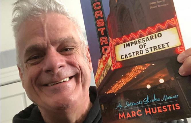 Marc Huestis gleefully hawks his new autobiography. Photo: Courtesy the subject