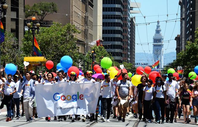 The Google contingent marched in last year's San Francisco Pride parade. Photo: Rick Gerharter