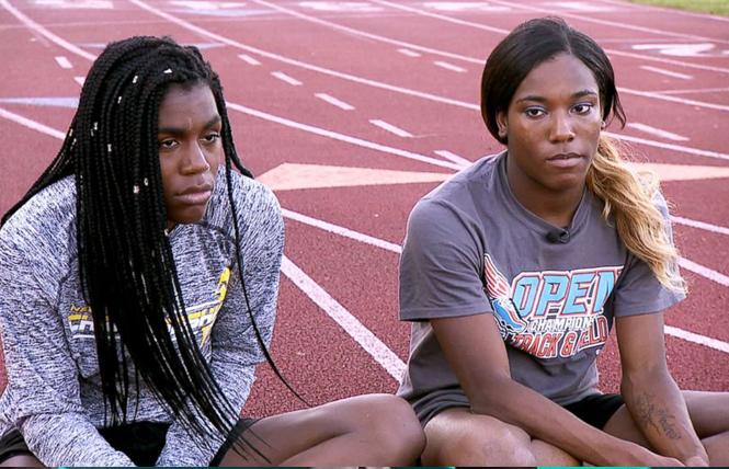 Trans high school athletes Andraya Yearwood, left, and Terry Miller were named in a lawsuit filed by Alliance Defending Freedom. 