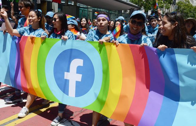 The Facebook contingent marched in last month's San Francisco Pride parade. Photo: Rick Gerharter