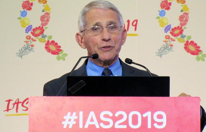 Dr. Anthony Fauci speaks at the IAS HIV conference in Mexico City. Photo: Liz Highleyman