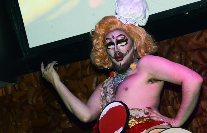  Drag queen Alexis Atauri performed at the monthly Fruit Factory club night at the Midnight Sun August 4. Photo: Rick Gerharter