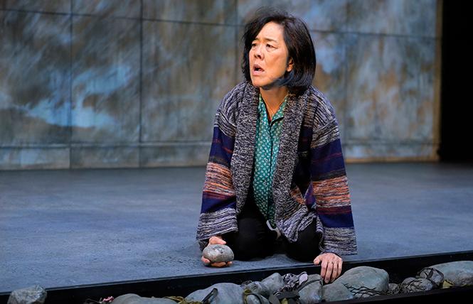 Sharon Omi (Etsuko) in the American premiere of "The Great Wave" at Berkeley Rep, directed by Mark Wing-Davey. Photo: Courtesy of Kevin Berne/Berkeley Repertory Theatre
