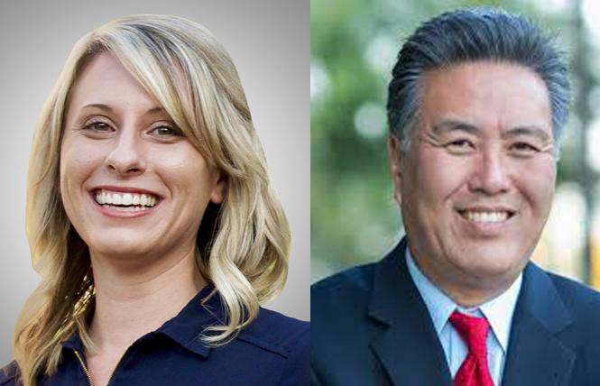 Out California Democratic House members Katie Hill, left, and Mark Takano back impeachment hearings for President Donald Trump. Photos: Courtesy Facebook
