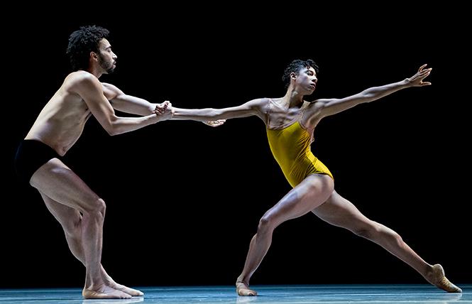 LINES Ballet dancers Michael Montgomery and Adji Cissoko perform in the world premiere of "Azoth" at Yerba Buena Center for the Arts. Photo: Manny Crisostomo