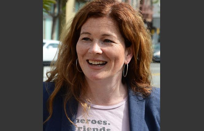 SF district attorney candidate Suzy Loftus campaigned in the Castro. Photo: Rick Gerharter