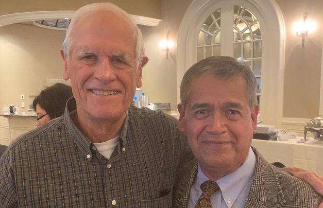 George Raya, right, and former California Assemblyman Gary Hart. Photo: Courtesy George Raya