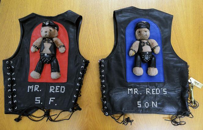Two leather vests crafted by Michael "Red" Bentzinger of San Francisco are part of the collections at the GLBT Historical Society. Photo: Rick Gerharter