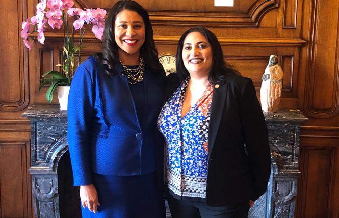 Mayor London Breed, left, recently appointed Sophia Andary to the Commission on the Status of Women. Photo: Courtesy Mayor's Office