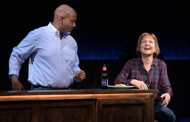 Adrian Roberts (Bob) and Pamela Reed (Becky Nurse) in Berkeley Rep's world premiere production of Sarah Ruhl's "Becky Nurse of Salem," directed by Anne Kauffman. Photo: Courtesy of Kevin Berne/Berkeley Repertory Theatre