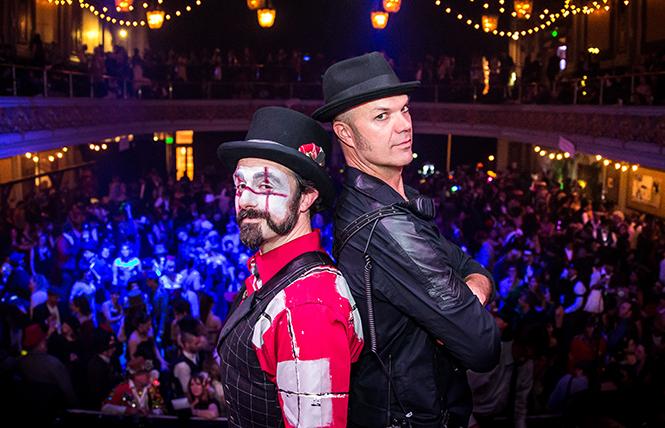 Justin Katz and Mike Gaines, co-producers of The Edwardian Ball, at 2019's event at The regency Ballroom. Photo: Marco Sanchez