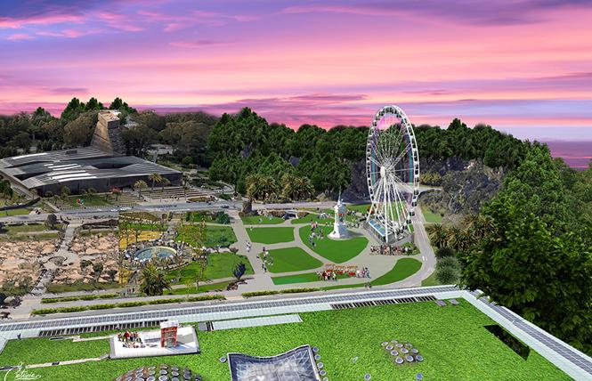 A rendering of the observation wheel approved for Golden Gate Park for its 150th birthday celebration. Rendering: Courtesy Skystar