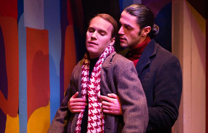 J (Chris Steele) and Marcos (Vaho) have a "complicated" relationship in "You'll Catch Flies" at NCTC. Photo: Lois Tema