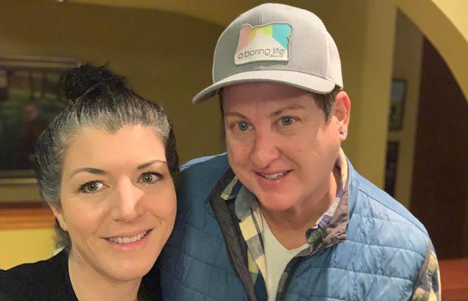 Serafina Palandech, left, and her wife, Jennifer Johnson, launched A Boring Life startup, which includes CBD-infused products. Photo: Courtesy Serafina Palandech
