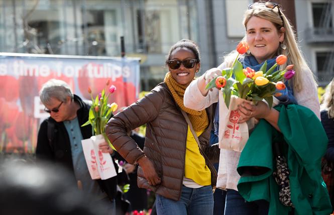 People flocked to Union Square last year for Flower Bulb Day. Photo: iBulb