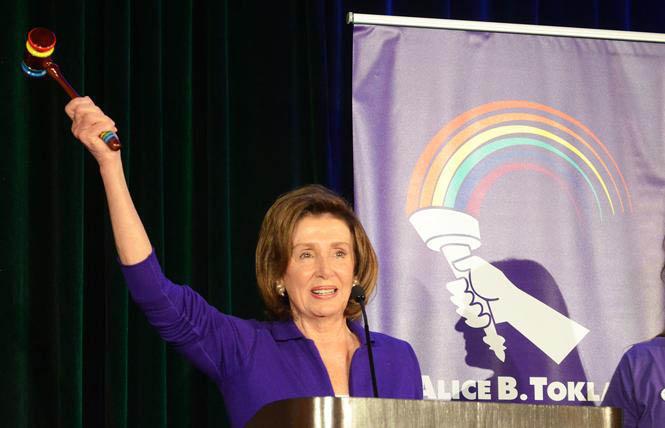 House Speaker Nancy Pelosi, shown at last year's Alice B. Toklas LGBT Democratic Club Pride Breakfast, will face a Democratic challenger in November, but won a commanding lead in Tuesday's primary. Photo: Rick Gerharter
