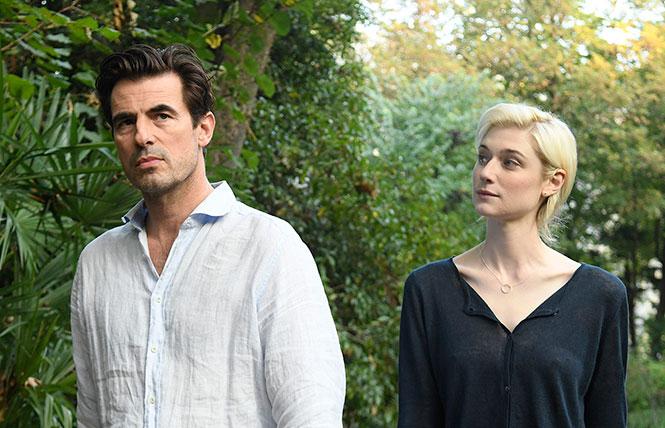 Claes Bang as James Figueras, Elizabeth Debicki as Berenice Hollis in "The Burnt Orange Heresy." Photo: Jose Haro, courtesy Sony Pictures Classics
