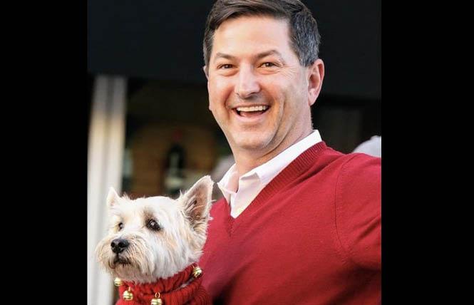 San Diego City Councilman and state Assembly candidate Chris Ward, shown with his dog, Monty, talked with constituents during a virtual town hall about pet-related issues and the novel coronavirus pandemic. Photo: Courtesy Chris Ward
