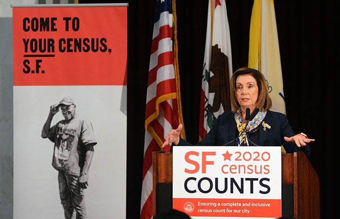 House Speaker Nancy Pelosi was in San Francisco in mid-January urging people to participate in the 2020 census. Photo: Rick Gerharter