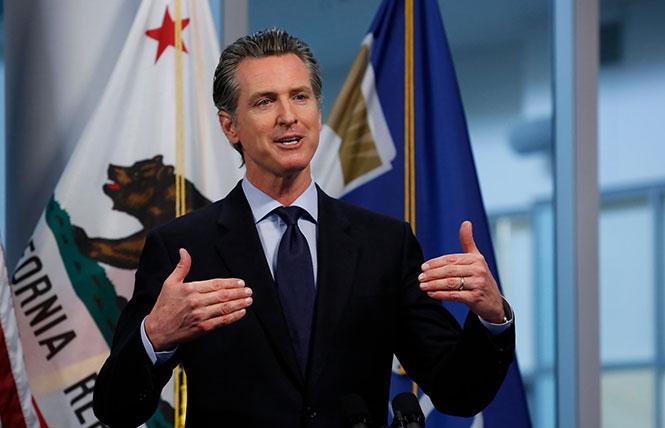 Governor Gavin Newsom spoke during one of his daily briefings. Photo: Courtesy AP