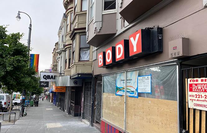 Six months after a fire led to the closure of Q Bar, left, a fire occurred May 29 in the building that used to house the clothing store Body, right, but it was extinguished relatively quickly, according to the San Francisco Police Department. Photo: John Ferrannini