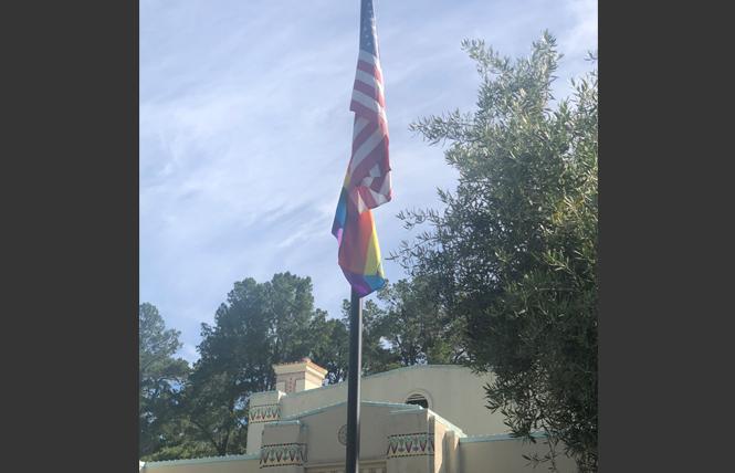 The city of Orinda is flying the Pride flag this month. Photo: Courtesy city of Orinda