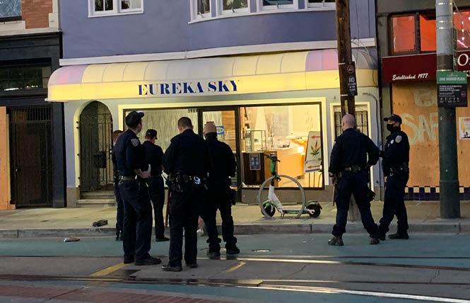 San Francisco police were called early Thursday to a report of a break-in at Eureka Sky, a cannabis retail store in the Castro. Photo: Michael Yamashita