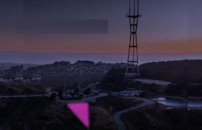 This year's pink triangle installation will be lighted by thousands of pink nodes. Photo: Courtesy Illuminate