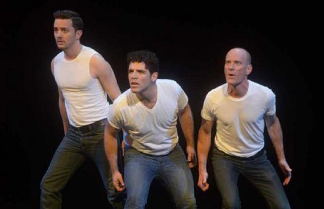 David Drake (right) and cast members in the 20th anniversay production of 'The Night Larry Kramer Kissed Me.'