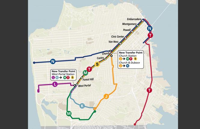 Muni's subway map will change come August, when the lines are expected to reopen. Photo: Courtesy SFMTA