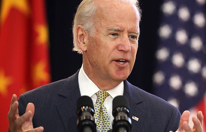 Presumptive Democratic presidential nominee Joseph R. Biden Jr. on Friday appeared with his wife in a video for Stonewall Day. Photo: Biden for president campaign  