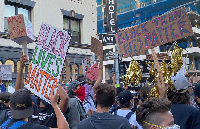Protesters marched for Black trans rights June 18 in San Francisco. Photo: Liz Highleyman
