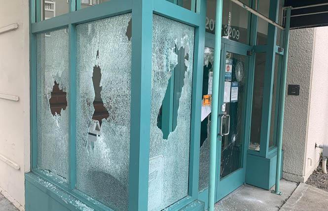 The Oakland LGBTQ Community Center was struck by a vandal Saturday morning. Photo: Courtesy Joe Hawkins