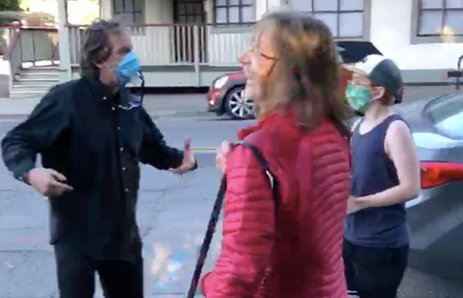 In a screenshot, a couple can be seen arguing with Jasper Lauter, far right. Photo: Courtesy Jasper Lauter