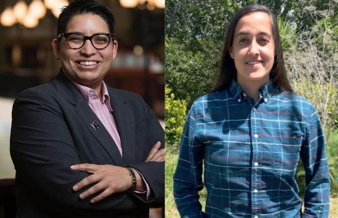 Out women Maria Cadenas, left, and Kayla Kumar are running for Santa Cruz City Council seats in November. Photos: Courtesy Cadenas and Kumar campaigns