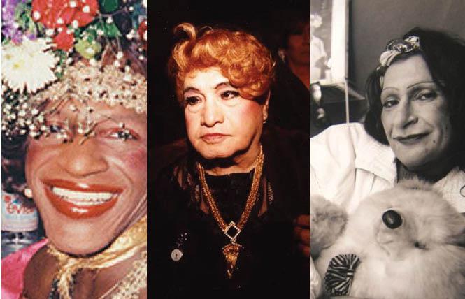 A campaign will seek postage stamps for drag icons Marsha P. Johnson, José Julio Sarria, and Sylvia Rivera. Photos: Frameline, Rick Gerharter, and the Sylvia Rivera Law Project.  